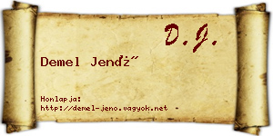 Demel Jenő névjegykártya